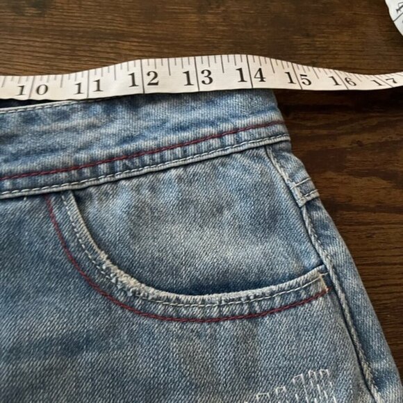Desigual patchwork boho raw hem jean mini skirt size 28 - Picture 10 of 14